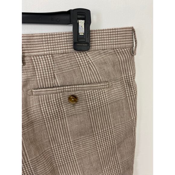 Peter Millar Glen Plaid houndstooth linen alpaca silk dress pants slacks 35/35 - Picture 4 of 5